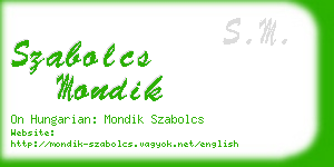 szabolcs mondik business card